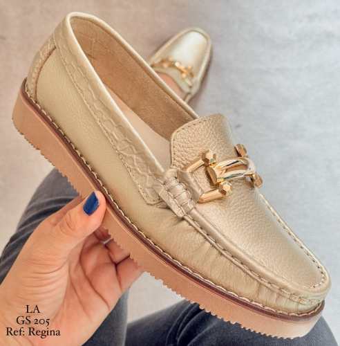 Mocasín Regina. Puro Cuero. Dama.