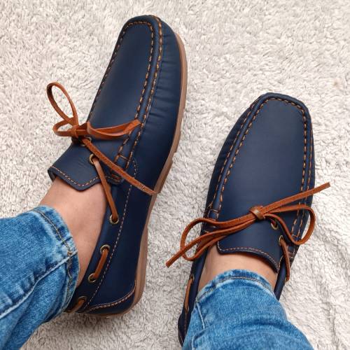 Mocasín Pardo Suizo. Puro Cuero. Caballero